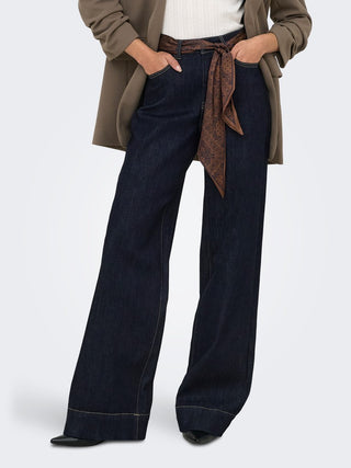 Maddison Blush High Waist Wide Jean | Dark Blue Denim