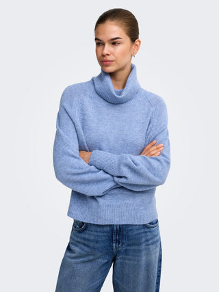 Olivia Long Sleeve Roll Neck Knit | High Tide Melange