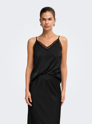 Menus Strap Lace Top | Black