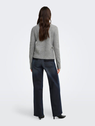 Macey Long Sleeve Zipper Cardigan | Medium Grey Melange