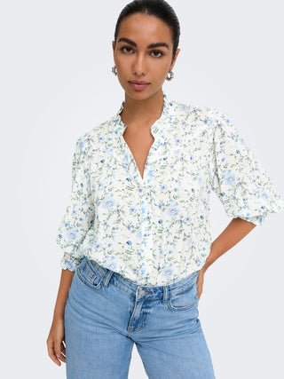 Raya 3/4 Shirt | Cloud Dancer Flower