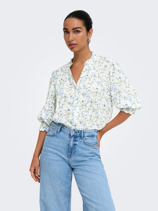 Raya 3/4 Shirt | Cloud Dancer Flower