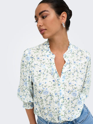 Raya 3/4 Shirt | Cloud Dancer Flower