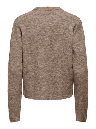 Simoni Long Sleeve Round Neck Cardigan  | Caribou Melange