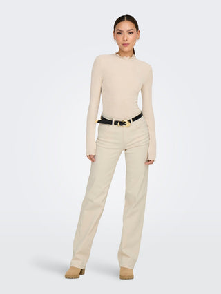 Blush Mid Waist Straight Jean | Ecru