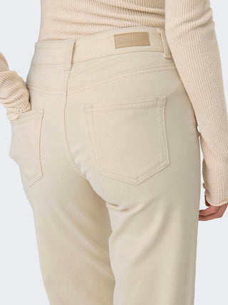 Blush Mid Waist Straight Jean | Ecru
