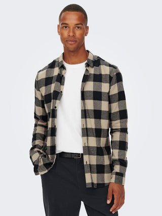 Gudmund Long Sleeve Checked Shirt | Dark Navy