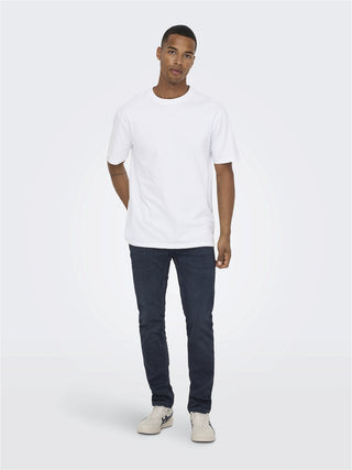 Loom Mid Rise Slim Jean | Medium Blue Denim
