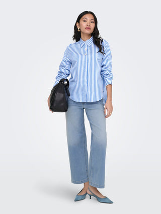 Madison Blush High Waist Cropped Wide Leg Jean | Light Blue Denim