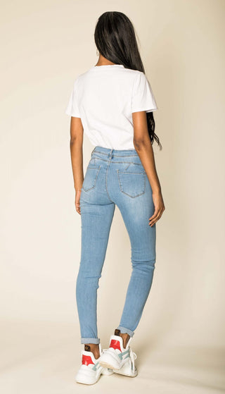 Nina Carter Slim Push-Up Jeans Light Blue