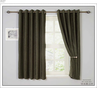 Ea Designs Plain Chenille Black Out Eyelet Curtains Fern