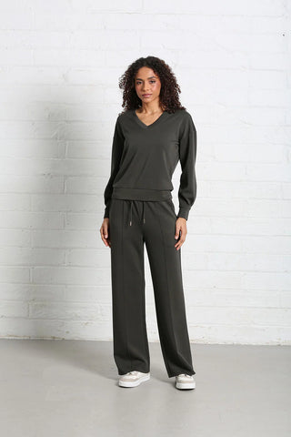 Elara V Neck Sweater  | Khaki
