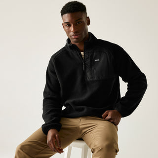 Men's Frankie Borg Half Zip Fleece | Black