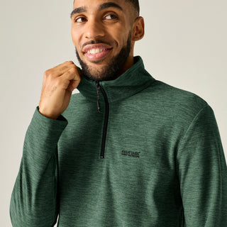 Thompson Marl Half Zip Fleece | Dark Forest Green