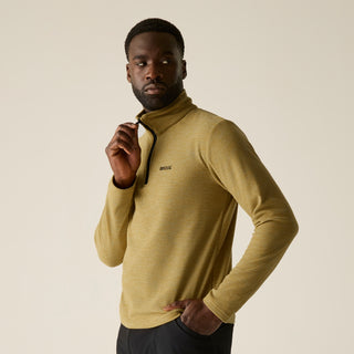 Thompson Marl Half Zip Fleece | Wood Brown