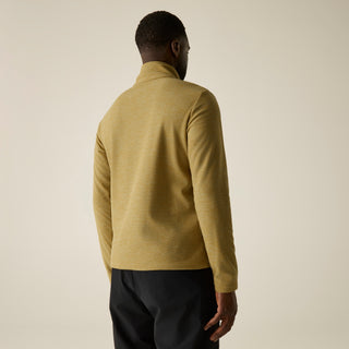 Thompson Marl Half Zip Fleece | Wood Brown