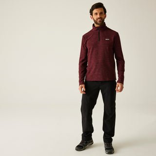 Men's Thompson Marl Half Zip Fleece | Dark Maroon