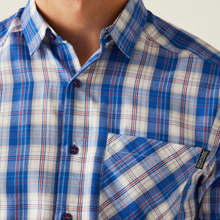 Men's Mindano IX Short Sleeve Shirt | White Olympian Blue Check