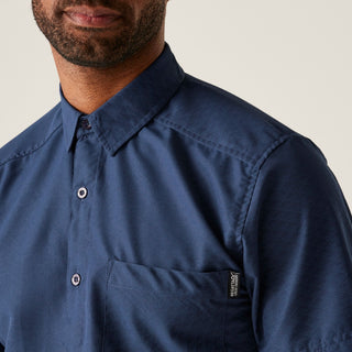 Men's Mindano IX Short Sleeve Shirt | Navy Triangle Print
