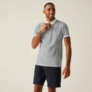 Men's Tiver Polo Shirt | White Navy Stripe