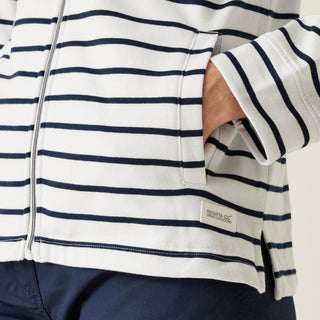Women's Bayletta II Full Zip Hoody | White Navy Stripe