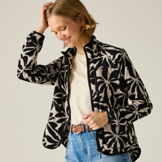 Women's Frankie Full Zip Fleece | Abstract Floral
