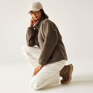 Women's Emilica Borg Full Zip Fleece | Brown