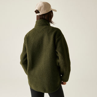 Women's Frankie Borg Half Zip Fleece | Dark Khaki