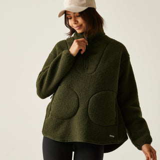 Women's Frankie Borg Half Zip Fleece | Dark Khaki