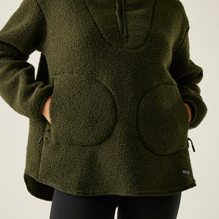 Women's Frankie Borg Half Zip Fleece | Dark Khaki