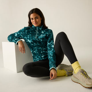 Margot 1/4 Zip Fleece | Mediterranea Brushstroke Print