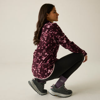 Margot 1/4 Zip Fleece | Fig  Brushstroke Print