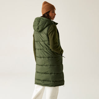 Women's Ganella Quilted Longline Gilet | Dark Khaki