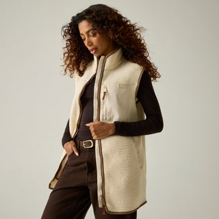 Frankie Borg Longline Bodywarmer | Light Vanilla Mocha
