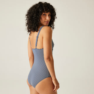 Women's Sakari Tummy Control Costume | Navy White Stripe
