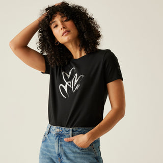 Women's Filandra VX T-Shirt | Black Foil Heart
