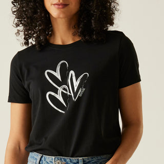 Women's Filandra VX T-Shirt | Black Foil Heart