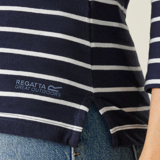 Women's Bayletta II 3/4 Sleeve Top |  NavyWhite Stripe