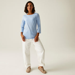 Women's Bayletta II 3/4 Sleeve Top | Chambray Blue White Stripe