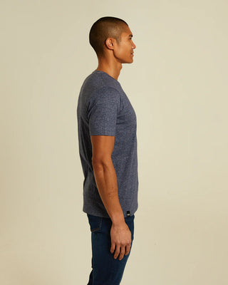 Basic Sky Neck Tee | Indigo Navy Marl