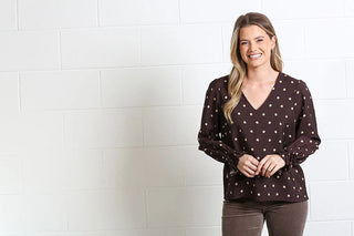 Sophia Top | Chocolate Dot