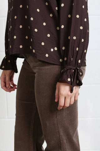 Sophia Top | Chocolate Dot