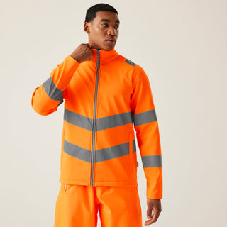 Men's Hi-Vis Pro Contract Ablaze 2 Layer Softshell Jacket | Orange
