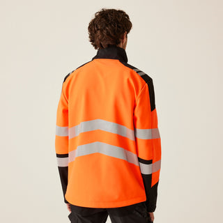 HI-VIS X-PRO 3 Layer Softshell Jacket - Class 2 | Black Orange