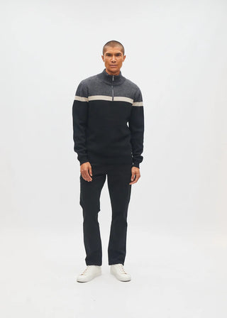 Tully Half Zip Knit | Charcoal Marl