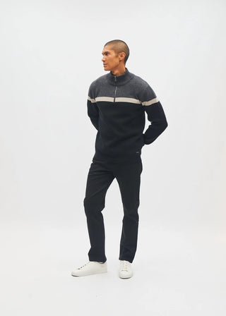 Tully Half Zip Knit | Charcoal Marl