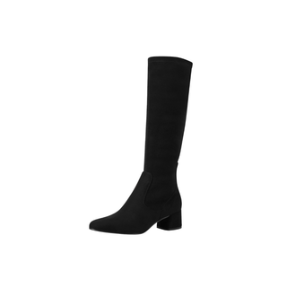 Suede Knee High Boot | Black