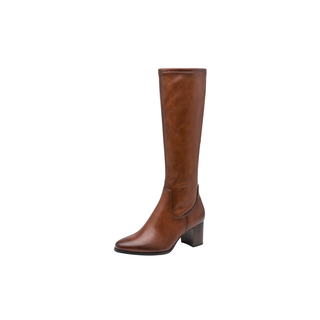 Faux Leather Knee High Boot | Cognac
