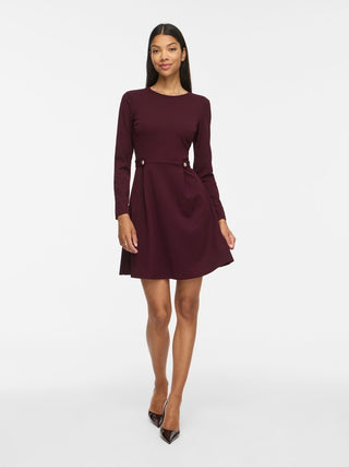 Clara Long Sleeve Round Neck Dress | Wine Tasting