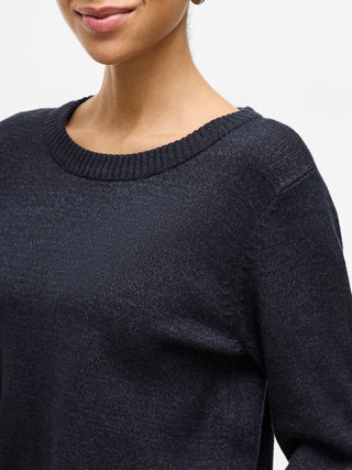 Viril Round Neck Long Sleeve Top | Total Eclipse